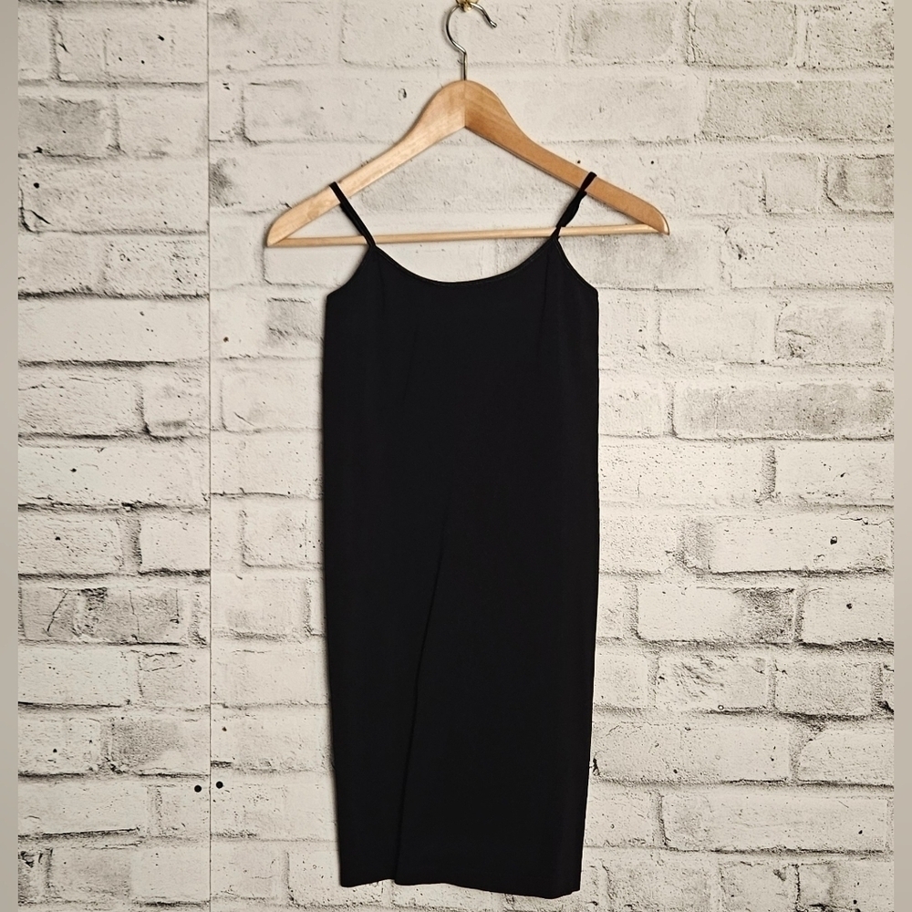 BCBG Max Azria Black Slip Dress Womens Medium Large Spaghetti Strap